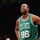 FILE - APRIL 29, 2013: In a Sports Illustrated story NBA center Jason Collins came out, becoming the first openly gay active player in major sports April 29, 2013. NEW YORK, NY - NOVEMBER 15: Jason Collins #98 of the Boston Celtics takes a break in the game against  the Brooklyn Nets at the Barclays Center on November 15, 2012 in the Brooklyn borough of New York City. (Photo by Bruce Bennett/Getty Images)
