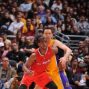 LOS ANGELES, CA - FEBRUARY 14: Chris Paul #3 of the Los Angeles Clippers battles for position against Steve Nash #10 of the Los Angeles Lakers at Staples Center on February 14, 2013 in Los Angeles, California. (Photo by Noah Graham/NBAE via Getty Images)