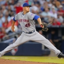 New York Mets starting pitcher Zack Wheeler  pitches in the fifth inning in the second baseball game of a doubleheader against the Atlanta Braves Tuesday, June 18, 2013, in Atlanta. (AP Photo/Todd Kirkland)
