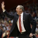 FILE - Ohio State head coach Thad Matta calls a play against Iowa State in the first half of a third-round game of the NCAA college basketball tournament in this March 24, 2013 file photo taken in Dayton, Ohio. (AP Photo/Al Behrman, File)