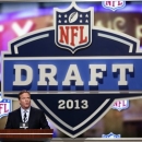NFL Commissioner Roger Goodell opens the NFL football draft, Thursday, April 25, 2013, at Radio City Music Hall in New York. (AP Photo/Mary Altaffer)