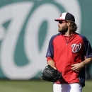 Washington Nationals right fielder Jayson Werth jogs on the field before a baseball game against the New York Mets at Nationals Park Tuesday, June 4, 2013, in Washington. Werth was reinstated Tuesday from the disabled list and is expected to start in right field. (AP Photo/Alex Brandon)