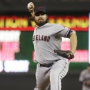 Cleveland Indians pitcher Chris Perez throws against the Minnesota Twins in the ninth inning of a baseball game, Thursday, Sept. 26, 2013, in Minneapolis. The Indians won 6-5. (AP Photo/Jim Mone)