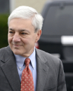 FILE - In this Nov. 7, 2012, file photo, Former Penn State president Graham Spanier arrives before entering a judge's office in Harrisburg, Pa. Spanier initiated a libel and defamation case Thursday, July 11, 2013, against Louis Freeh, the former FBI director who a year ago produced a report for the school that was highly critical of Spanier's role in the child sex abuse scandal involving longtime assistant football coach Jerry Sandusky. (AP Photo/Jason Minick, File)