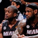 SAN ANTONIO, TX - JUNE 16: LeBron James #6 and Dwyane Wade #3 of the Miami Heat sit on the bench during a timeout against the San Antonio Spurs in Game Five of the 2013 NBA Finals on June 16, 2013 at AT&T Center in San Antonio, Texas. (Photo by D. Clarke Evans/NBAE via Getty Images)