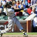 Pittsburgh Pirates' Andrew McCutchen hits a home run against the Chicago Cubs during the third inning of a baseball game, Saturday, Sept. 15, 2012, in Chicago. (AP Photo/David Banks)
