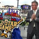 FILE - In this Aug. 2, 2005, file photo, then-Pittsburgh Pirates owner Kevin McClatchy unveils the logo for the 2006 All-Star Game at PNC Park in Pittsburgh. McClatchy, the former owner of the Pirates and now the board chairman at the McClatchy Company newspaper chain, has told The New York Times he is gay. The interview in the Times on Sunday, Sept. 23, is the 49-year-old McClatchy's first public acknowledgement of his sexual orientation. (AP Photo/Gene J. Puskar, File)