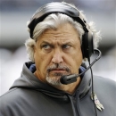 FILE - In this Nov. 18, 2012, file photo, Dallas Cowboys defensive coordinator Rob Ryan appears during the second half of an NFL football game against the Cleveland Browns in Arlington, Texas. Ryan was fired Tuesday, Jan. 8, 2013, after his injury-depleted unit struggled in a pair of season-ending losses that kept the Cowboys out of the playoffs for a third straight year. (AP Photo/Brandon Wade, File)