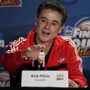 Louisville head coach Rick Pitino answers a question during a news conference for their NCAA Final Four tournament college basketball game Sunday, April 7, 2013, in Atlanta. Louisville plays Michigan in the championship game on Monday. (AP Photo/Chris O'Meara)