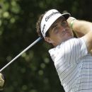 Keegan Bradley watches his tee shot on the first hole during the third round of the PGA Byron Nelson Championship golf tournament, Saturday, May 19, 2012, in Irving, Texas. (AP Photo/LM Otero)