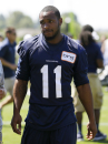 Seattle Seahawks wide receiver Percy Harvin (11) walks off the field following NFL football training camp on Thursday, July 25, 2013, in Renton, Wash. Harvin has a hip injury that landed him on the physically unable to perform list for the first day of camp. (AP Photo/Ted S. Warren)