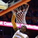 Tennessee guard Jordan McRae (52) dunks the ball in the first half of an NCAA college basketball game against Florida on Tuesday, Feb. 26, 2013, in Knoxville, Tenn. (AP Photo/Wade Payne)