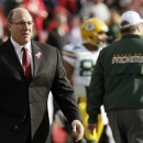 FILE - In this Dec. 18, 2011, file photo, Kansas City Chiefs general manager Scott Pioli walks the field before an NFL football game against the Green Bay Packers in Kansas City, Mo. Pioli says he's not concerned about his job status but admits he's made mistakes that have led to a miserable 1-5 start in his fourth season in charge. (AP Photo/Ed Zurga, File)