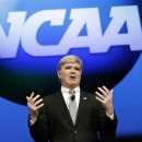 FILE -- In a Jan. 17, 2013 file photo NCAA President Mark Emmert speaks at the organization's annual convention in Grapevine, Texas. The University of Miami is critical of the NCAA's investigation into the University. (AP Photo/LM Otero, file)