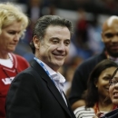 Louisville head coach Rick Pitino is seen before the national championship game during the women's Final Four of the NCAA college basketball tournament, Tuesday, April 9, 2013, in New Orleans. (AP Photo/Dave Martin)
