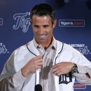 Brad Ausmus is introduced as the new Detroit Tigers manager during a news conference in Detroit Sunday, Nov. 3, 2013. Ausmus replaces Jim Leyland who stepped down as manager. AP Photo/Paul Sancya)