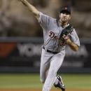 Detroit Tigers starting pitcher Justin Verlander throws to the Los Angeles Angels during the fourth inning of a baseball game in Anaheim, Calif., Saturday, Sept. 8, 2012. (AP Photo/Chris Carlson)