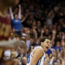 Duke's Seth Curry, who scored a game-high 31 points against Santa Clara, celebrates a 3-pointer during the second half of an NCAA college basketball game in Durham, N.C., Saturday, Dec. 29, 2012. Duke won 90-77. (AP Photo/Ted Richardson)