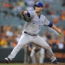 CORRECTS OPPONENT TO KANSAS CITY ROYALS, INSTEAD OF SEATTLE MARINERS - Kansas City Royals pitcher Will Smith delivers against the Baltimore Orioles in the first inning of a baseball game Thursday, Aug. 9, 2012, in Baltimore. (AP Photo/Gail Burton)