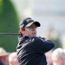 Rory McIlroy tees off during the PGA Championship, Pro-Am at Wentworth Golf Club, at Wentworth, England Wednesday May 23, 2012.   (AP Photo/Steve Parsons/PA Wire)  UNITED KINGDOM OUT NO SALES NO ARCHIVE