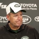 New York Jets head coach Rex Ryan talks during a news conference at NFL football camp, Tuesday, Aug. 27, 2013, in Florham Park, N.J. (AP Photo/Julio Cortez)