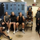 Vanderbilt players relax with a game of charades in the team locker room before practice for a second-round game in the women's NCAA college basketball tournament in in Storrs, Conn., Sunday, March 24, 2013. Vanderbilt will play Connecticut on Monday. (AP Photo/Jessica Hill)