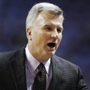 Kansas State head coach Bruce Weber reacts to a call during the second half of an NCAA college basketball game against South Dakota in Manhattan, Kan., Monday, Dec. 31, 2012. Kansas State won 70-50. (AP Photo/Orlin Wagner)
