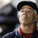 Boston Red Sox manager Bobby Valentine looks toward the outfield during their 10-2 loss to the New York Yankees in their baseball game at Yankee Stadium in New York, Monday, Oct. 1, 2012. (AP Photo/Kathy Willens)