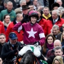 Horse Racing - Cheltenham Festival - Cheltenham Racecourse - 18/3/16 Bryan Cooper on Don Cossack celebrates winning the 3.30 Timico Cheltenham Gold Cup Chase Reuters / Dylan Martinez Livepic EDITORIAL USE ONLY. - RTSB3H7