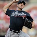 Atlanta Braves starting pitcher Brandon Beachy delivers during the first inning of a baseball game against the St. Louis Cardinals, Saturday, May 12, 2012, in St. Louis. (AP Photo/Jeff Roberson)