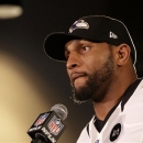 Baltimore Ravens linebacker Ray Lewis speaks at an NFL Super Bowl XLVII football news conference on Wednesday, Jan. 30, 2013, in New Orleans. The Ravens face the San Francisco 49ers in Super Bowl XLVII on Sunday, Feb. 3. (AP Photo/Patrick Semansky)
