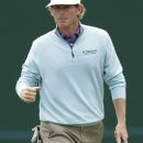 Brandt Snedeker of the United States reacts after putting on the 18th green at Royal Lytham & St Annes golf club during the second round of the British Open Golf Championship, Lytham St Annes, England, Friday, July 20, 2012. (AP Photo/Peter Morrison)