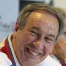 Russia's team captain Shamil Tarpischev smiles during a news conference prior to the Fed Cup match between Russia and Slovakia in Moscow, Russia, Tuesday, April 16, 2013. (AP Photo/Mikhail Metzel)