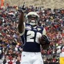 Georgia Tech running back David Sims celebrates his touchdown against Southern California during the first half of the Sun Bowl NCAA college football game, Monday, Dec. 31, 2012, in El Paso, Texas. (AP Photo/Mark Lambie)