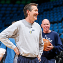 MINNEAPOLIS, MN - APRIL 15: Jeff Hornacek, assistant coach of the Utah Jazz, smiles before a game against the Minnesota Timberwolves on April 15, 2013 at Target Center in Minneapolis, Minnesota. (Photo by David Sherman/NBAE via Getty Images)
