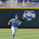 UCLA's Brian Carroll catches a ball during team practice at TD Ameritrade Park in Omaha, Neb., Thursday, June 14, 2012. UCLA will play against Stony Brook on Friday in the opening game of the NCAA baseball College World Series. (AP Photo/Dave Weaver)
