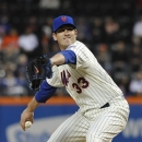 New York Mets starting pitcher Matt Harvey (33) throws against the Washington Nationals in the first inning of a baseball game at Citi Field, Friday, April 19, 2013 in New York. (AP Photo/Kathy Kmonicek)