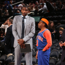 NEW YORK, NY - MAY 7: Amar'e Stoudemire #1 of the New York Knicks speaks with Director Spike Lee during Game Two of the Eastern Conference Semifinals against the Indiana Pacers during the 2013 NBA Playoffs on May 7, 2013 at Madison Square Garden in New York City.  (Photo by Nathaniel S. Butler/NBAE via Getty Images)