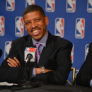 NEW YORK, NY - APRIL 3: Kevin Johnson addresses the media at the St. Regis Hotel on April 3, 2013 in New York, New York. (Photo by Jesse D. Garrabrant/NBAE via Getty Images)