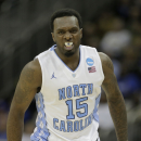 North Carolina guard P.J. Hairston (15) celebrates after making a shot during the second half of a second-round game against Villanova in the NCAA college basketball tournament Friday, March 22, 2013, in Kansas City, Mo. (AP Photo/Charlie Riedel)