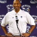 FILE - In this Dec. 17, 2011, file photo, New Orleans Hornets head coach Monty Williams talks to reporters during an NBA basketball news conference in New Orleans. The Hornets won the lottery for the league's No. 1 draft pick, Wednesday, May 30, 2012, in New York. (AP Photo/Jonathan Bachman, File)