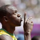 Jamaica's Usain Bolt gestures before competing in a men's 100-meter heat during the athletics in the Olympic Stadium at the 2012 Summer Olympics, London, Saturday, Aug. 4, 2012. (AP Photo/Matt Slocum)