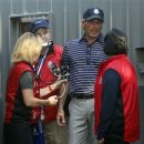 Fred Couples has his blood pressure taken near the 12th hole during a four-ball match at the Ryder Cup PGA golf tournament Saturday, Sept. 29, 2012, at the Medinah Country Club in Medinah, Ill. (AP Photo/Charles Rex Arbogast)