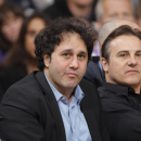 SACRAMENTO, CA - APRIL 26: Owners George Maloof (L) and Gavin Maloof (R) of the Sacramento Kings watch their team face off against the Los Angeles Lakers on April 26, 2012 at Power Balance Pavilion in Sacramento, California. (Photo by Rocky Widner/NBAE via Getty Images)