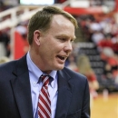 In this Jan. 16, 2013 photo, Nebraska Athletic Director Shawn Eichorst holds a basketball at the Devaney Sports Center in Lincoln, Neb., where Nebraska played Purdue in an NCAA college basketball game . Eichorst said in an interview with The Associated Press that he admires how Nebraska football coach Bo Pelini runs the Cornhuskers' program and that he's confident Pelini will win championships. (AP Photo/Nati Harnik)