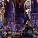 ORLANDO, FL - FEBRUARY 27: Members of the Sacramento Kings against the Orlando Magic during the game on February 27, 2013 at Amway Center in Orlando, Florida. (Photo by Fernando Medina/NBAE via Getty Images)