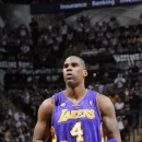 SAN ANTONIO, TX - APRIL 21: Antawn Jamison #4 of the Los Angeles Lakers handles the ball during the Game One of the Western Conference Quarterfinals between the Los Angeles Lakers and the San Antonio Spurs on April 21, 2013 at the AT&T Center in San Antonio, Texas