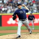 Tampa Bay Rays starting pitcher Matt Moore pitches to the Chicago White Sox during the first inning in a baseball game in Chicago on Saturday, April 27, 2013. (AP Photo/Charles Cherney)
