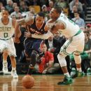 BOSTON, MA - APRIL 11: Jeff Teague #0 of the Atlanta Hawks chases after the ball against Rajon Rondo #9 of the Boston Celtics on April 11, 2012 at the TD Garden in Boston, Massachusetts. (Photo by Brian Babineau/NBAE via Getty Images)