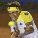 Spains David Ferrer returns the ball to Spains Rafael Nadal during the final round match at the Mexico Open tennis tournament in Acapulco, Mexico, Saturday, March  2, 2013. (AP Photo/Christian Palma)